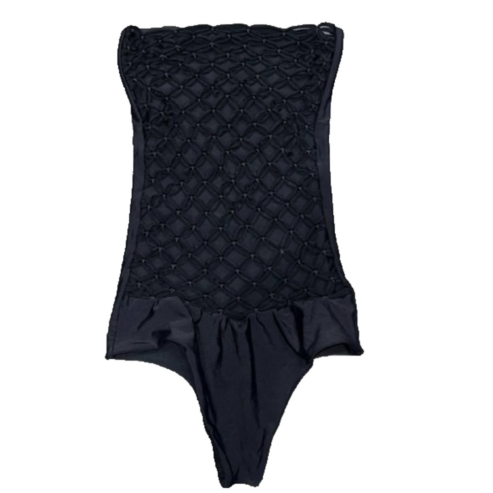 Mikoh strapless one-piece Bodysuit swimsuit navy Y2K Large A007079 - Picture 4 of 8